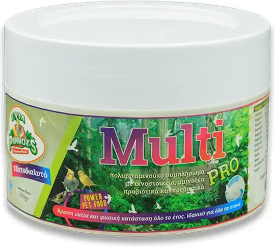 Evia Parrots Multi Pro – Πολυβιταμίνη Πτηνών Υδατοδιαλυτή Σκόνη 100g