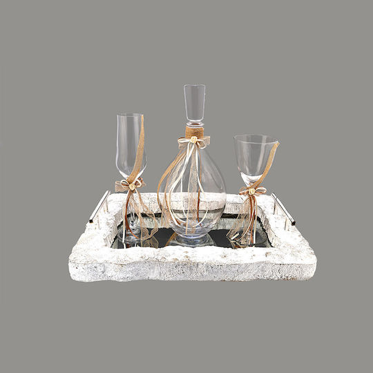La Vista Wedding Carafe Set with Wine Glass made of Crystal Brown 1pcs