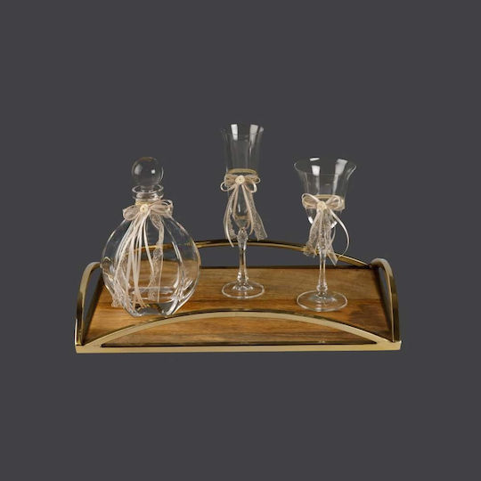 La Vista Wedding Carafe Set with Wine Glass Crystal / Metallic 1pcs