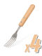 Alista Home Set de Furculițe Alimente De lemn Gri 19cm 4buc