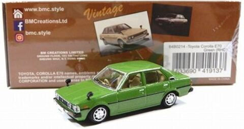 Machetă Mașină Toyota Corolla E70 Verde Scara 1:64 BM Creations