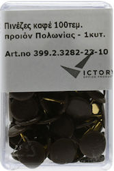 Victory Pins Plastic Box Brown 100 Pieces 10 Boxes Product Sold in Single Pieces