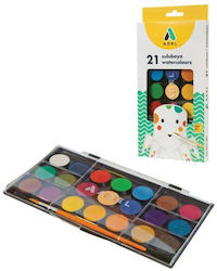 Adel Aquarellfarbenset Bunte mit Pinsel 21Stück