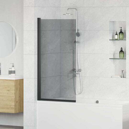 vidaXL Shower Screen Bathtub with Foldable Door 68x130cm Stripes Black