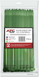 ATC Plastic Cable Ties 100mm x 2.5mm in Green Colour (100 pcs) 20.007.0005