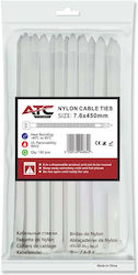 ATC Plastic Cable Ties 450mm x 7.6mm in White Colour (100 pcs) 20.007.0035