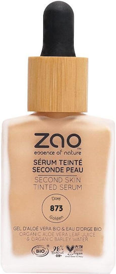 Zao Organic Makeup Tinted Soothing and Moisturizing Face Serum for Detoxifying and Brightening Shade 873 30ml