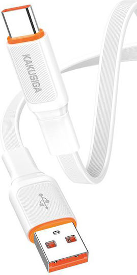 Kakusiga Flat USB 2.0 Cablu USB-C bărbătesc - USB-A Alb 1m (KSC-999-C-WH)