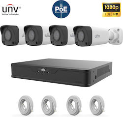 Uniview Σύστημα Παρακολούθησης 4 Καμερών IP 1080p