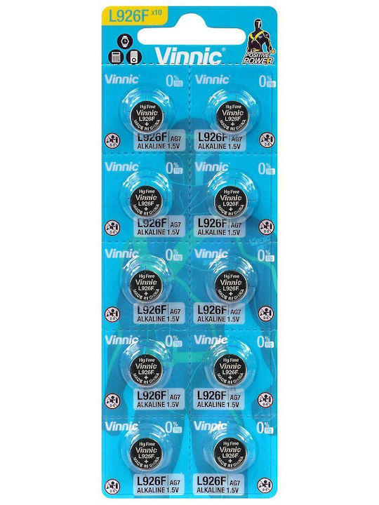 Vinnic Αλκαλικές Μπαταρίες Ρολογιών LR57 / LR927 / CR2025 1.5V 10τμχ
