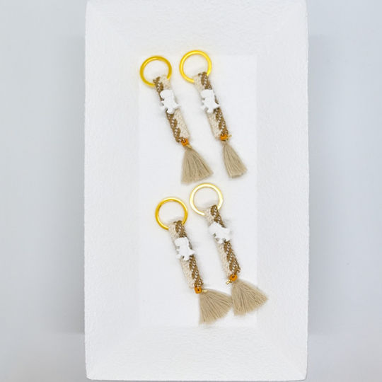 Afitechno Christening Charm Keychain Beige 75pcs