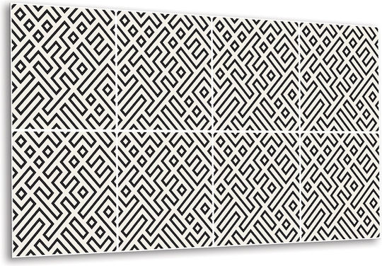 Panou Decorativ de Perete din Vinil Linii Geometrice 100x50 Cm