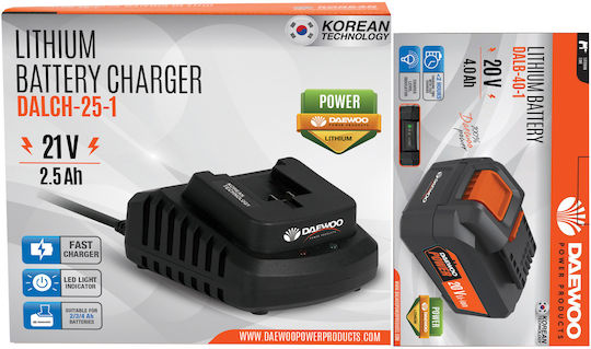 Stație De Încărcare U-force 21v 2.5ah + Baterie U-force 20v 4.0ah Daewoo