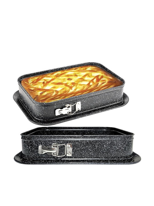 Formă de Patiserie pentru Chec Rectangulare cu Bază Detașabilă 39.5x28x8buc 1buc