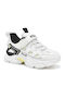 Memory Spinel 3 Kids Sports Shoes with Hoop & Loop Closure White