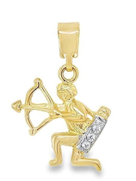 Kremling Tierkreiszeichen Schütze aus Weißgold 14K
