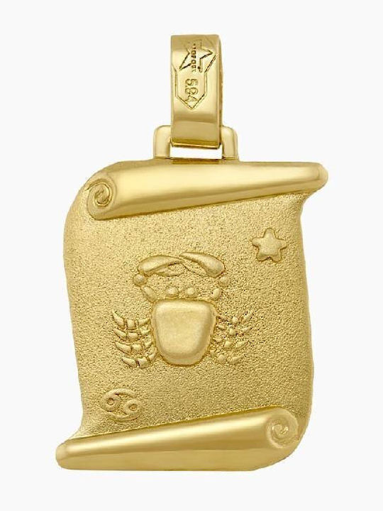Charm Semn Zodiacal Rac din Aur Alb 14K