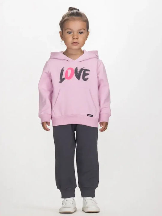 Joyce Kids Sweatpants Set Pink, Gray