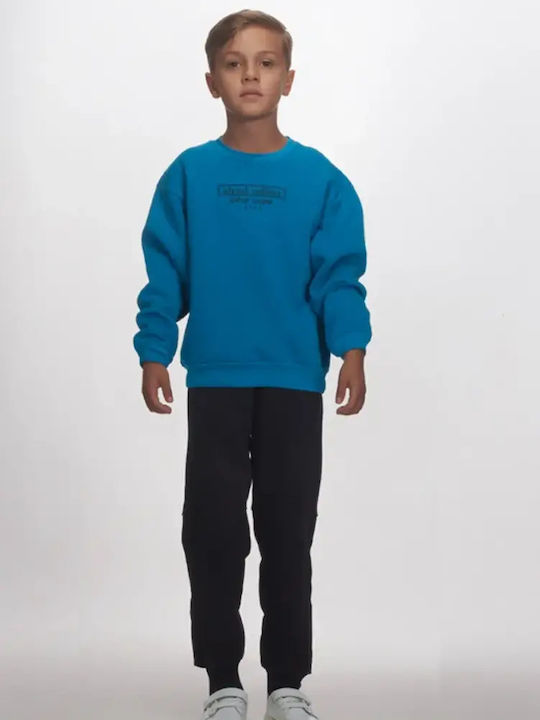 Joyce Kids Sweatpants Set Dark Blue, Grey Stree...