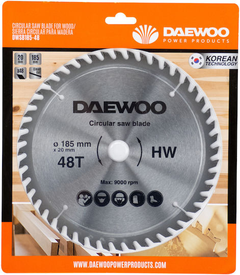 Daewoo Δίσκος Κοπής Ξύλου 185mm