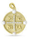 CHrysolithos Charm Talisman Constantin cu Pietre din Aur 9K KR3080