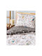Kentia Sheet Set Single Cotton Pudre, Brown, Blue, Yellow, Pink 160x270cm 3pcs