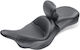 Mustang Motorcycle Saddle Double Driver Passenger Kawasaki 09-20 Vulcan 1700 Voyager 09-14 Vulcan 1700 Nomad Mustang 1 Piece 2-up Wide Touring Vintage Seat Plain Black