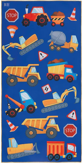 Beauty Home Double-Sided Kids' Beach Towel Art 2261 Blue Microfiber Not Cotton