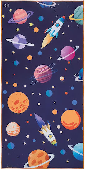 Beauty Home Double-Sided Kids' Beach Towel Art 2262 Blue Microfiber Not Cotton