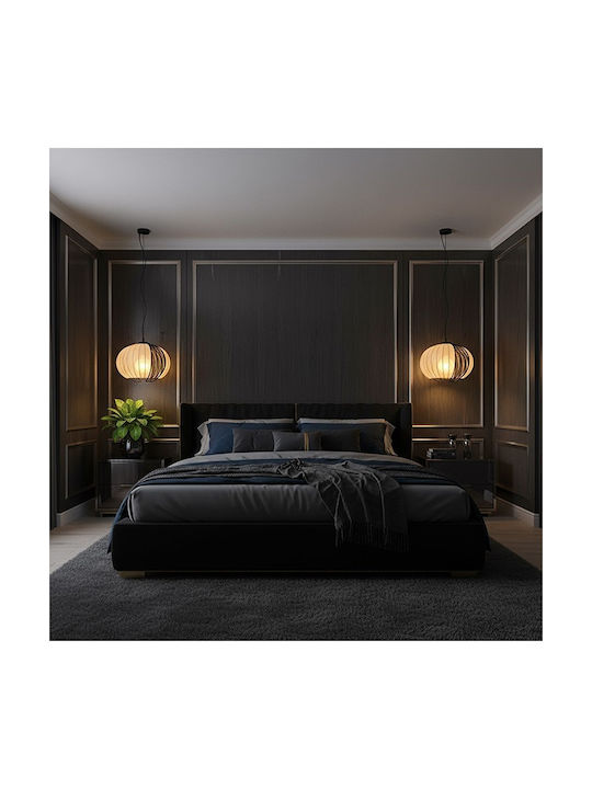 V-TAC Hängelampe Schwarz Raster mit Fassung E27 400x40cm.