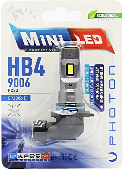Photon Lamps Car HB4-9006 LED 6000K Cold White 12-24V 1pcs