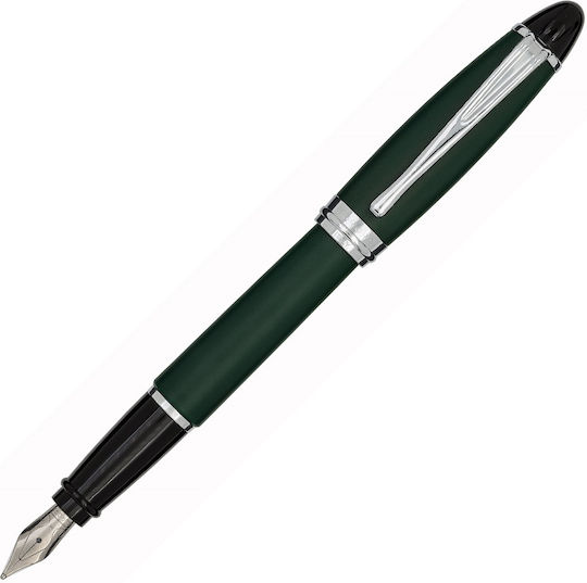 Aurora Satin Fountain Pen Green with Green Ink Aurora