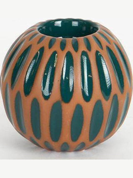Set of Candle Holders Ceramic suitable for Tealights in Orange Color 9.3x8.4x9.3cm 8pcs
