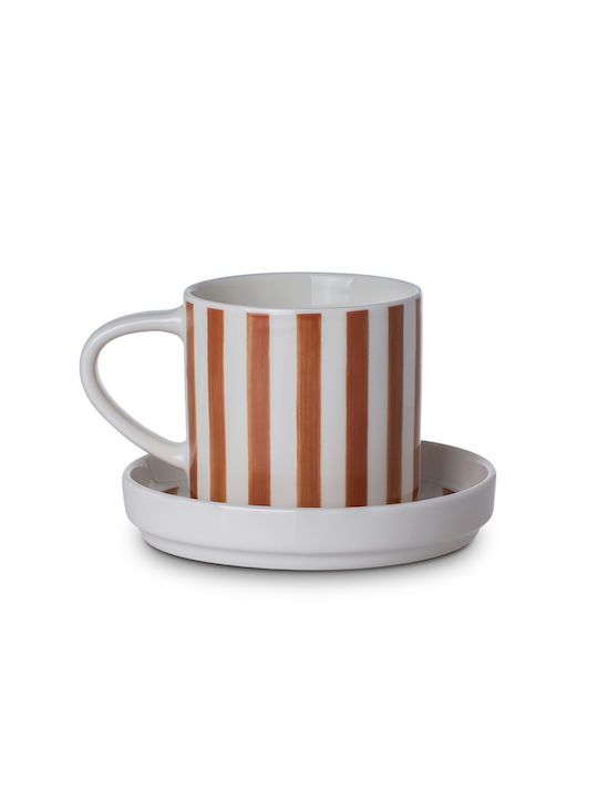 Estia Hand Lines Mug from Porcelain Brown 300ml