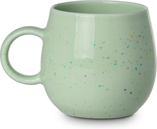 Estia Speckle Pop Κούπα από Πορσελάνη Πράσινη 480ml