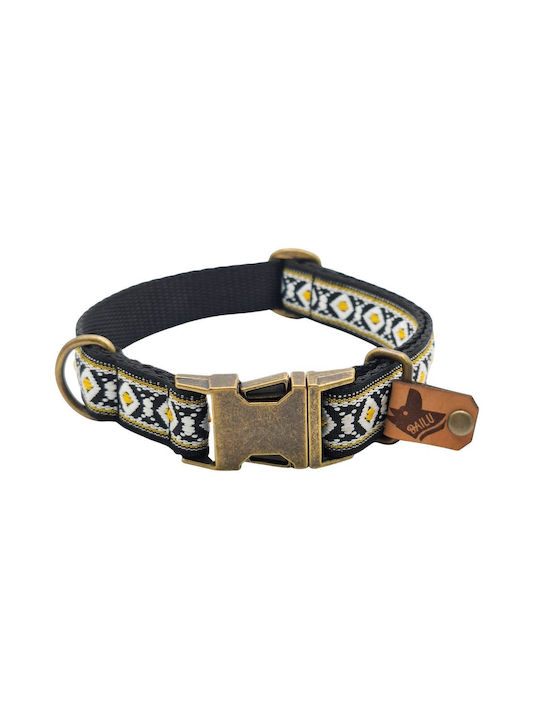 Dog Collar Tribal Urban Adjustable Fabric Collar Bailu Xs 22 34cm Neck Diameter 2cm Width Yellow