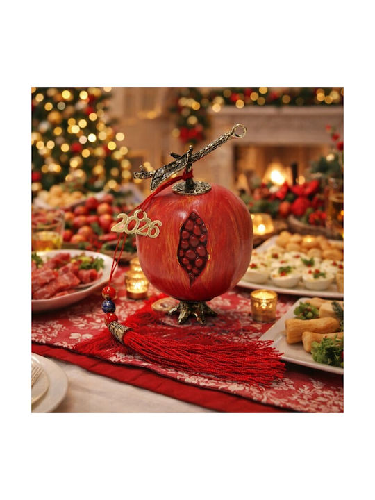 Galifas Tabletop Lucky Charm Pomegranate Red made of Metal 7x11.5cm 1pcs