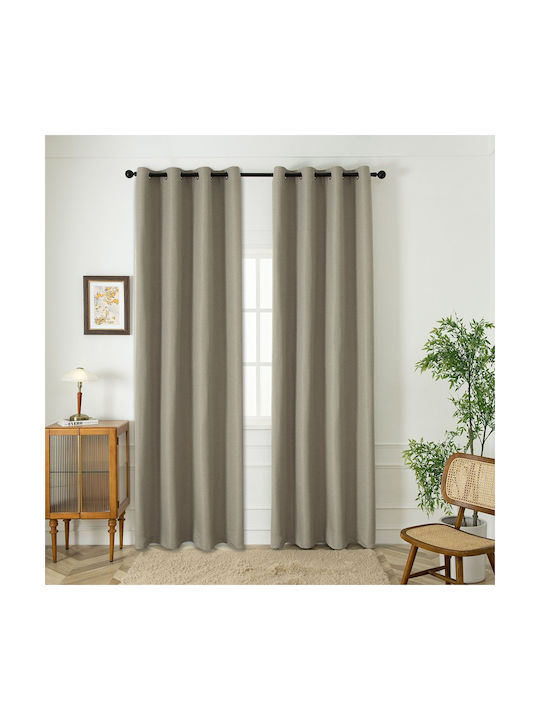 Beauty Home Κουρτίνα Συσκότισης με Τρουκς Μπεζ 140x270εκ.