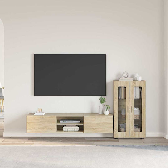 Living Room TV Unit Oak Sonoma M150xW39xH30cm