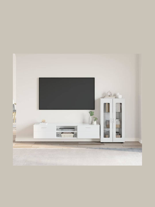 Bibliotecă Living Albă L150xL39xÎ30cm