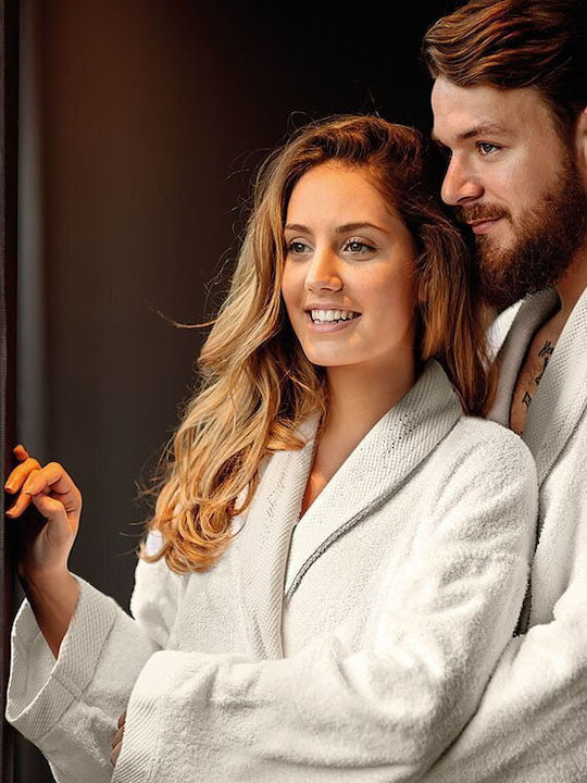 Beauty Home Art 3090 Bathrobe with Collar White