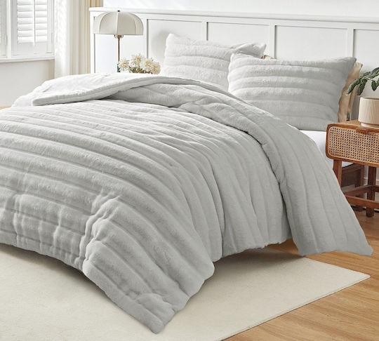 Liolios Home Κουβερτοπάπλωμα King Size 260x240εκ. Volcano Lt Grey