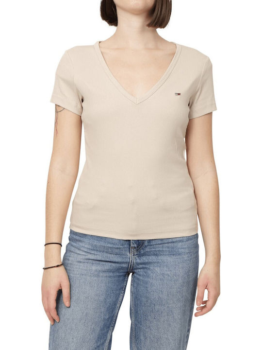 Tommy Hilfiger Essential Γυναικείο T-shirt Εκρού