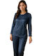 Caress Winter Damen Pyjama-Set Blue