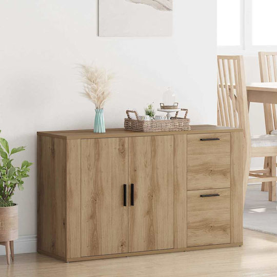 Sideboard made of Wood & Metal with Drawers Coffee 100x33x59.5cm