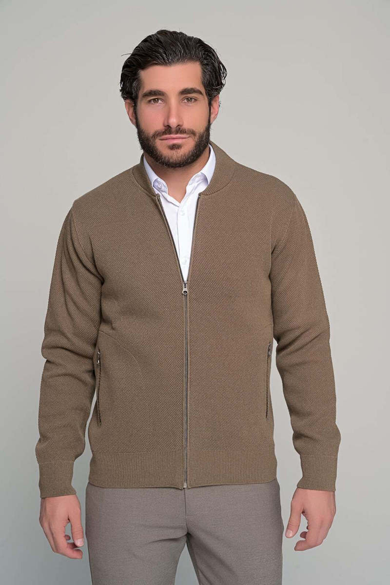 Ben Tailor Stone Hill Men's Knitted Cardigan Cigar BENT.1472