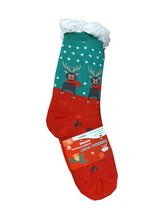 BFL Damen Weihnachtssocken Green - Red 1Pack