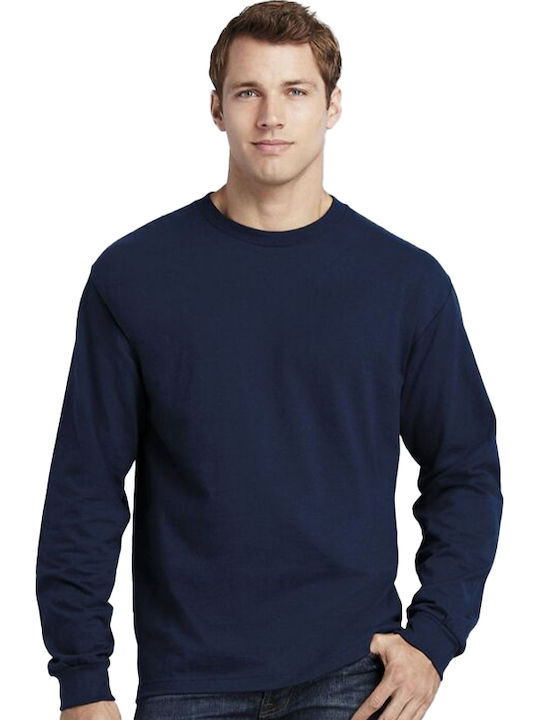 Gildan Ανδρικό Διαφημιστικό T-shirt Μακρυμάνικο Dark Navy