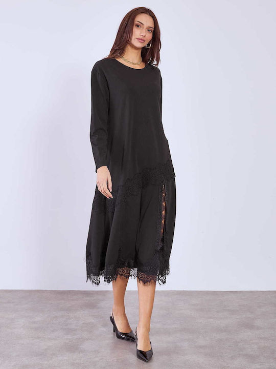 slim fit dress slacks Versatile Loose-Fit Lace Dress – liwisi main image 0