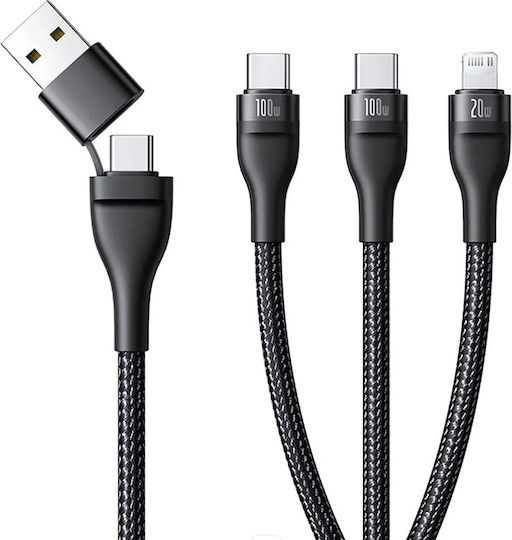 Baseus USB to Type-C / Lightning Cable 5A Μαύρο 1.5m P10377501111-00